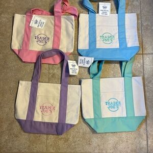 Trader Joe’s Mini Canvas Totes Pastel